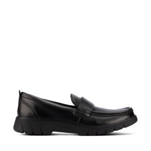Boys' Clarks Branch Slip Youth School Shoes Black | CLK567ENV