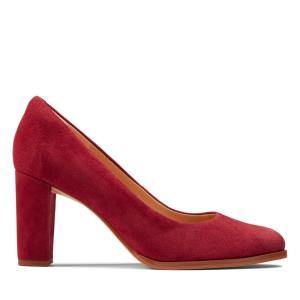 Women's Clarks Kaylin Cara 2 Heels Shoes Red | CLK281VZX
