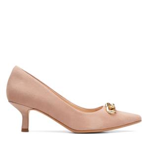 Women's Clarks Violet55 Trim Heels Shoes Beige | CLK987BHG