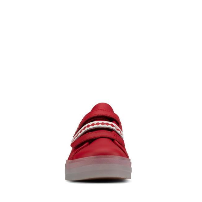 Boys' Clarks Flare Scale Lo Kid School Shoes Red | CLK612BQV