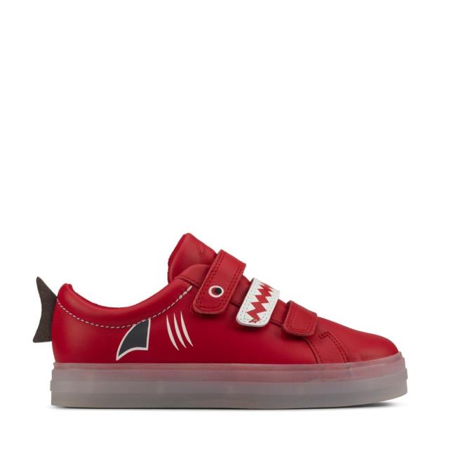 Boys\' Clarks Flare Scale Lo Kid School Shoes Red | CLK612BQV